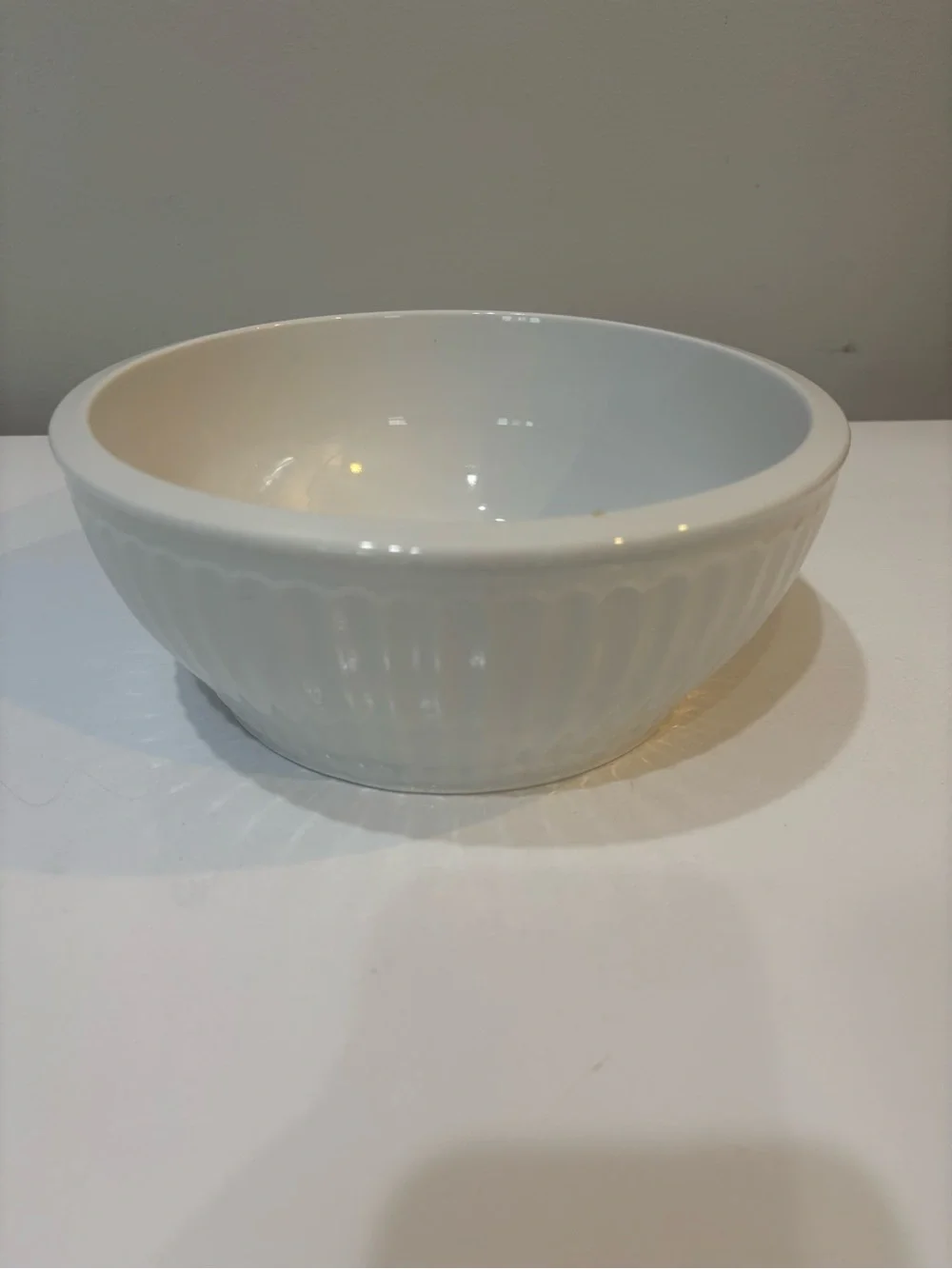 New Large White Coventry Porcelain Serving Bowl - Classic Design Made in China.